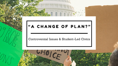 Protest signs in front of the US capital building